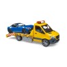 bruder - Mercedes Benz Sprinter Autotransporter mit Light & Sound Modul und Roadster