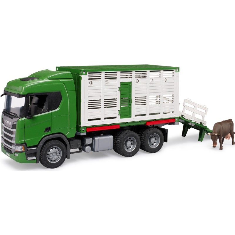 bruder - Scania Super 560R Tiertransport-LKW mit 1 Rind