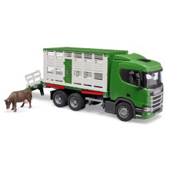bruder - Scania Super 560R Tiertransport-LKW mit 1 Rind
