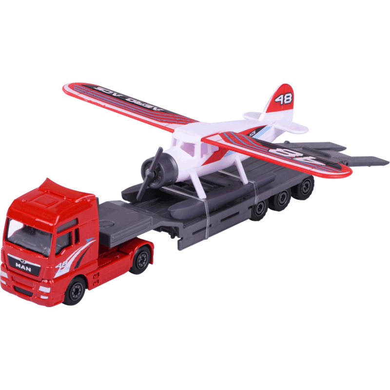 majorette - Transporter (MAN TGX XXL- mit Wasserflugzeug)