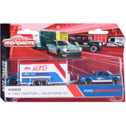 majorette - Race Trailer (F- 150 Raptor + Mustang GT: Ford Performance)