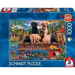 Schmidt Puzzle - Hundefamilie am See
