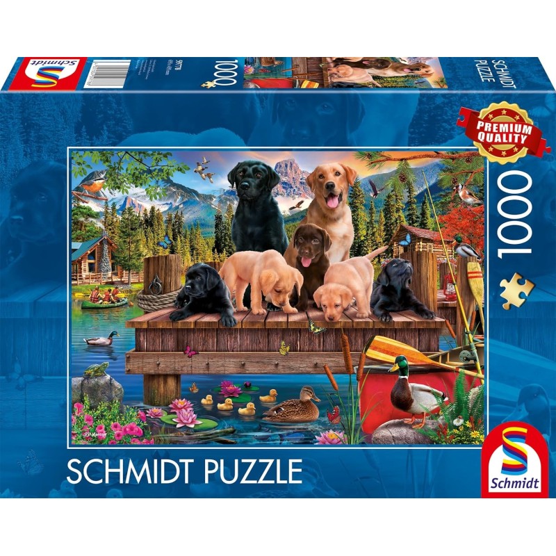 Schmidt Puzzle - Hundefamilie am See