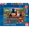 Schmidt Puzzle - Hundefamilie am See