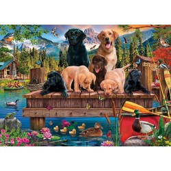 Schmidt Puzzle - Hundefamilie am See