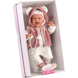 Llorens - Babypuppe Mimi die lacht mit weiss-pinkes Outfit