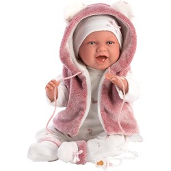 Llorens - Babypuppe Mimi die lacht mit weiss-pinkes Outfit
