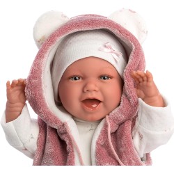 Llorens - Babypuppe Mimi die lacht mit weiss-pinkes Outfit