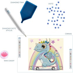 Diamond Dotz (Painting) - Dotzies Drache auf Skateboard