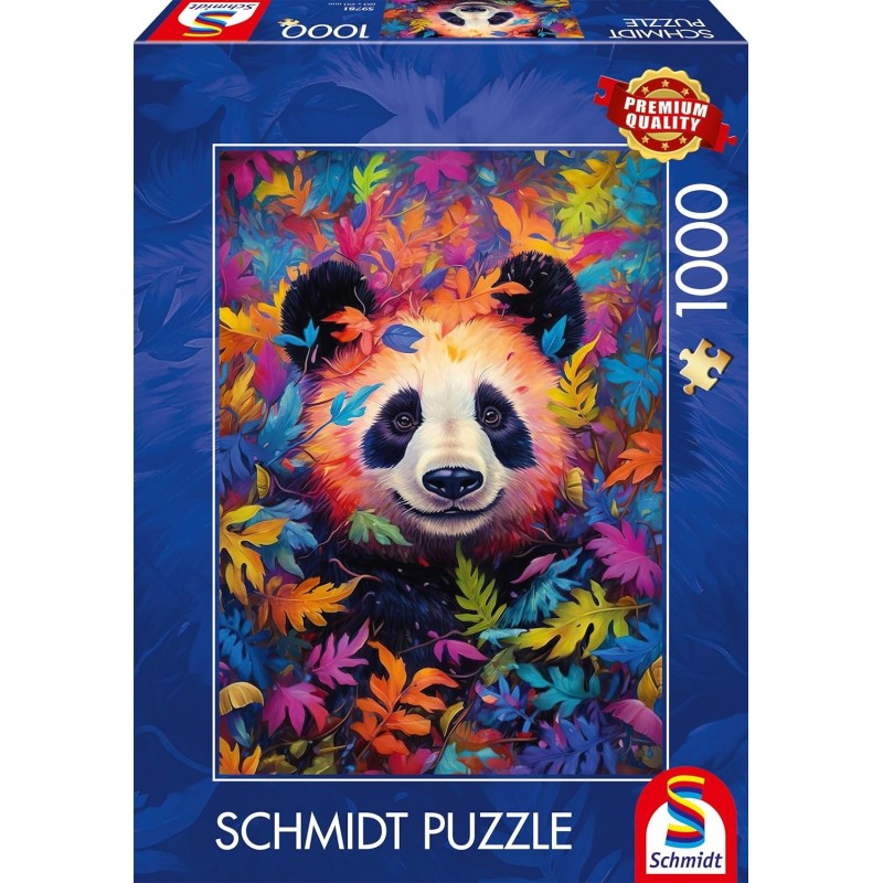 Schmidt Puzzle - Pandabär im Regenbogenwald