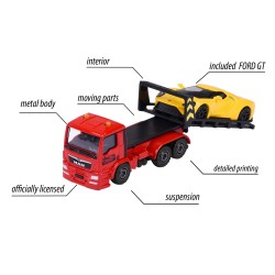 majorette - Trailer (Abschleppwagen MAN TGS mit Ford GT)