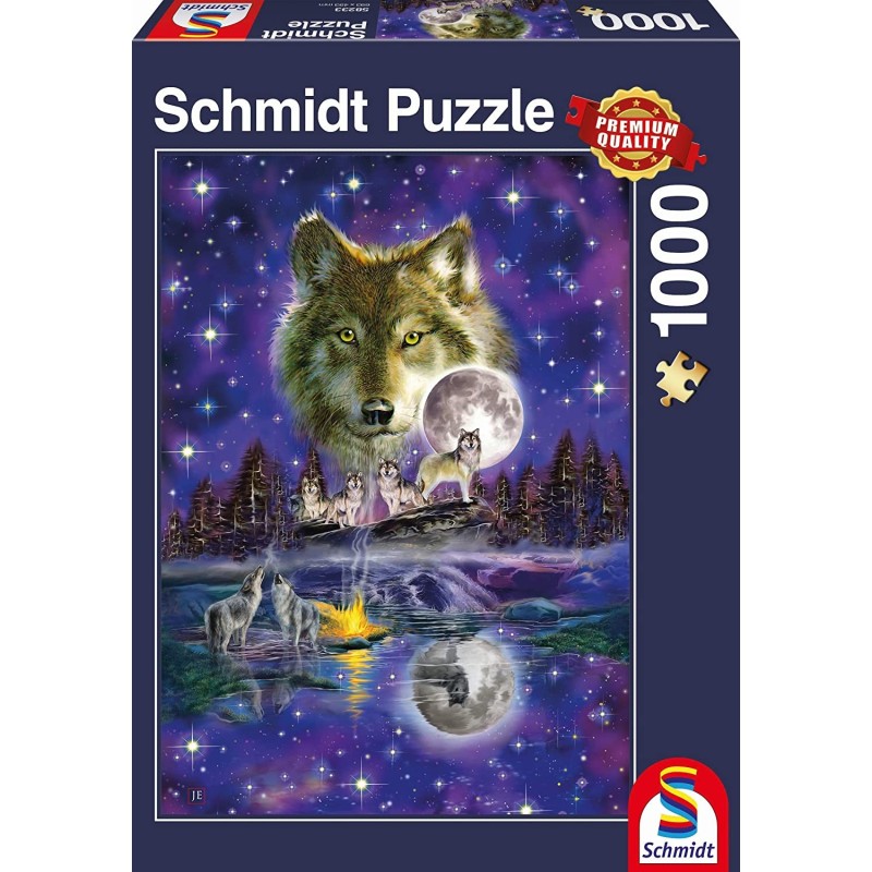 Schmidt Puzzle - Wolf im Mondlicht