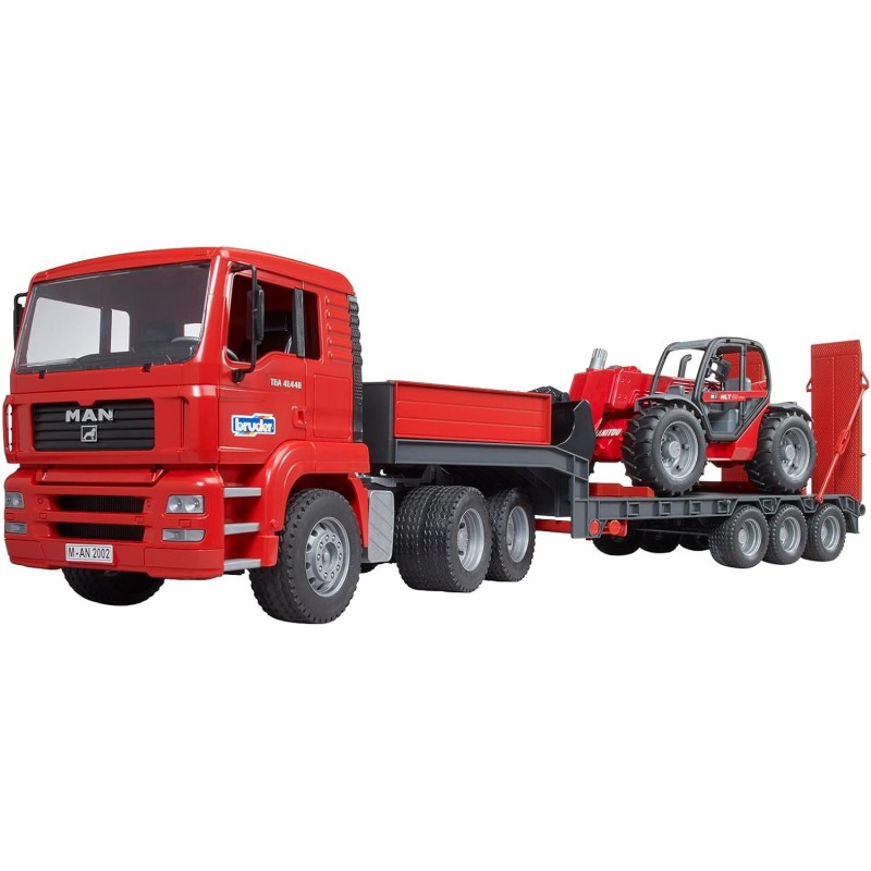 bruder - MAN TGA Tieflader mit Manitou Teleskoplader