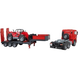 bruder - MAN TGA Tieflader mit Manitou Teleskoplader