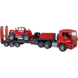 bruder - MAN TGA Tieflader mit Manitou Teleskoplader
