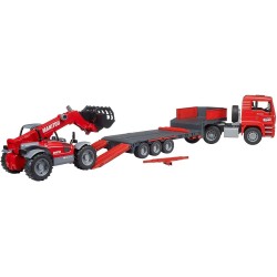 bruder - MAN TGA Tieflader mit Manitou Teleskoplader