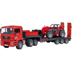 bruder - MAN TGA Tieflader mit Manitou Teleskoplader