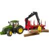 bruder - John Deere 7R 350 mit Rückeanhänger und 4 Baumstämmen