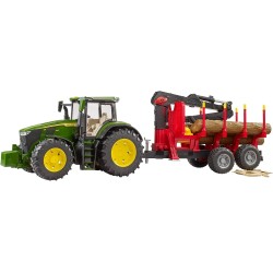 bruder - John Deere 7R 350 mit Rückeanhänger und 4 Baumstämmen