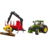 bruder - John Deere 7R 350 mit Rückeanhänger und 4 Baumstämmen
