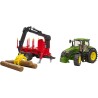 bruder - John Deere 7R 350 mit Rückeanhänger und 4 Baumstämmen