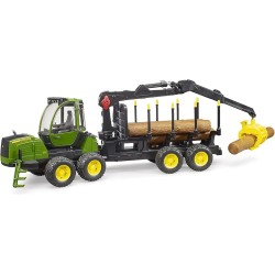 bruder - John Deere 1210E Rückezug mit 4 Baumstämmen und Holzgreifer