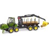 bruder - John Deere 1210E Rückezug mit 4 Baumstämmen und Holzgreifer