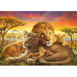 Schmidt Puzzle - Kuschelnde Löwenfamilie