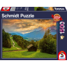 Schmidt Puzzle - Sonnenuntergang über dem Bergdorf Wamberg