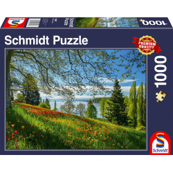 Schmidt Puzzle - Frühlingsallee zur Tulpenblüte, Insel Mainau