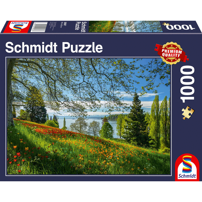 Schmidt Puzzle - Frühlingsallee zur Tulpenblüte, Insel Mainau Schmidt Puzzle - Frühlingsallee zur Tulpenblüte, Insel Mainau