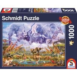 Schmidt Puzzle - Tiere an der Wasserstelle
