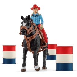 Schleich FARM WORLD 42576 Barrel Racing mit Cowgirl