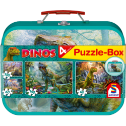 Schmidt - Dinos, Puzzle-Box im Metallkoffer