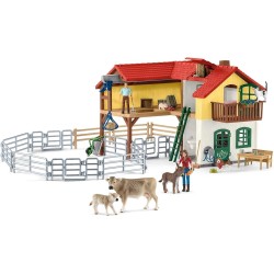 Schleich FARM WORLD 42407 Bauernhaus mit Stall und Tieren