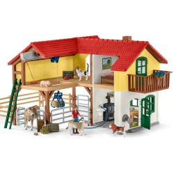Schleich FARM WORLD 42407 Bauernhaus mit Stall und Tieren