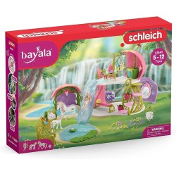 Schleich BAYALA 42445 Glitzerndes Blütenhaus mit Einhörnern, See und Stall