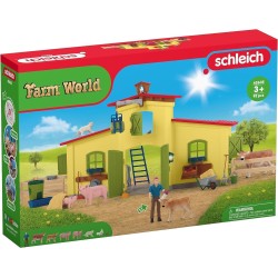 Schleich FARM WORLD 42605 Grosser Stall mit Tieren und Zubehör