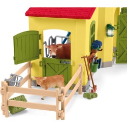 Schleich FARM WORLD 42605 Grosser Stall mit Tieren und Zubehör