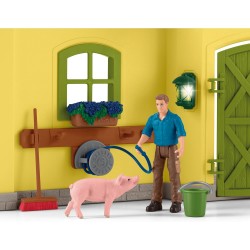 Schleich FARM WORLD 42605 Grosser Stall mit Tieren und Zubehör