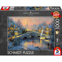 Schmidt Puzzle - Thomas Kinkade, Winterliches Dorf (1000)