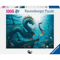 Ravensburger Puzzle - Verzauberte Tiefen: Drache, Meerjungfau und Schildkröten (1000)
