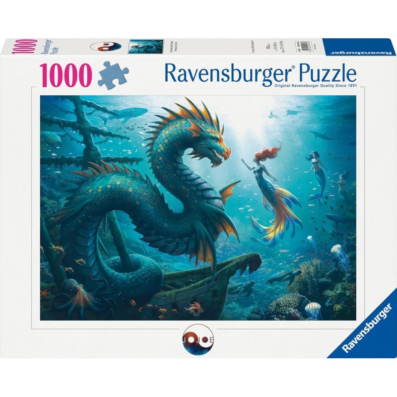 Ravensburger Puzzle - Verzauberte Tiefen: Drache, Meerjungfau und Schildkröten (1000)