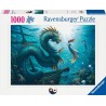 Ravensburger Puzzle - Verzauberte Tiefen: Drache, Meerjungfau und Schildkröten (1000)