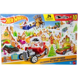 Hot Wheels - Adventskalender mit 10 Fahrzeugen im Massstab 1:64