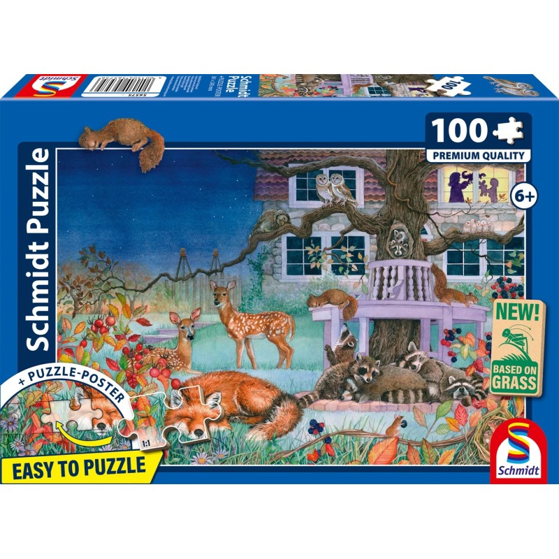 Schmidt Puzzle - Nächtlicher Tierbesuch (100)