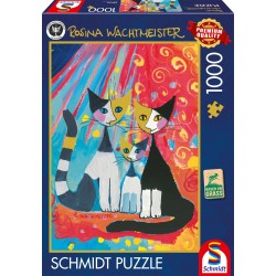 Schmidt Puzzle - Rosina Wachtmeister, Glückliche Katzenfamilie (1000)