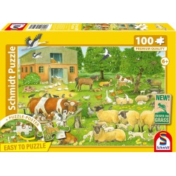 Schmidt Puzzle - Tierfamilien auf dem Bauernhof (100)