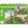 Schmidt Puzzle - Abenteuer mit den Dinosauriern (3x48)
