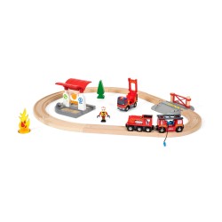 BRIO World Bahn Feuerwehr Set